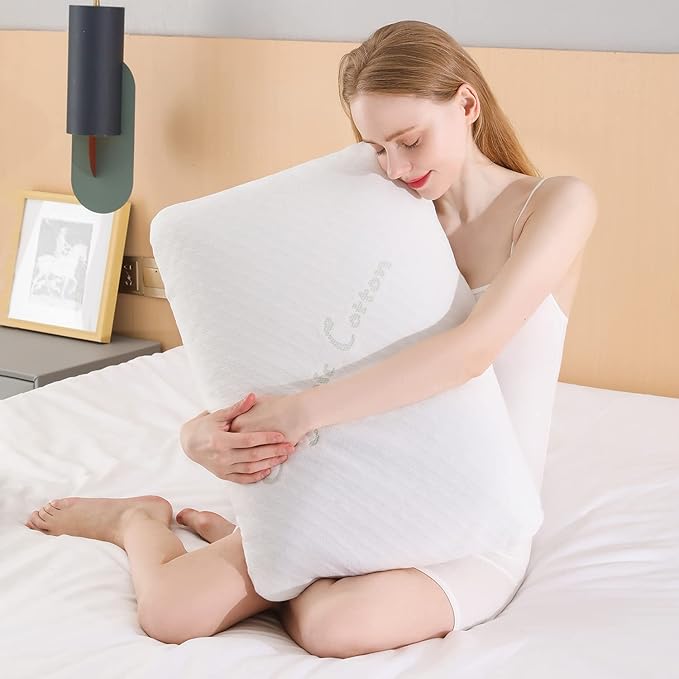 Talalay Natural Latex Sleeping Pillow, Medium Firmness Standard Pillow for Side, Back, and Stomach Sleepers to Get a Restful Sleep