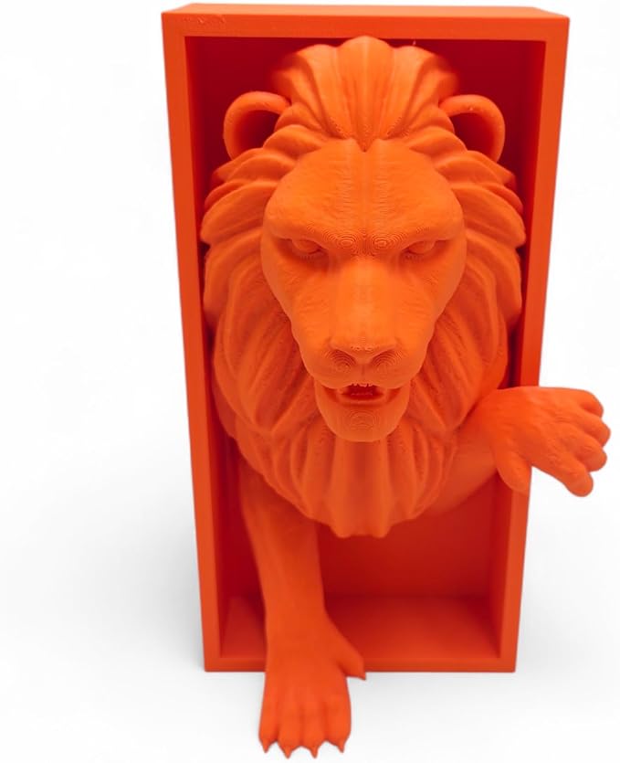 Dragons Awakening Book End – Fantasy Book Nook Insert for Dragon Readers – Unique Home Decor for Bookshelves & Libraries (Orange - Lion)