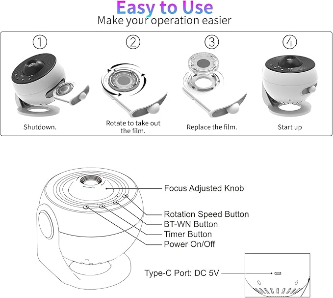 Galaxy Projector Pro Sound Machine, 13 in 1 Planetarium Projector Pro for Bedroom, Bluetooth Music & White Noise, Galaxy Star Night Light Projector for Kids Adults Room