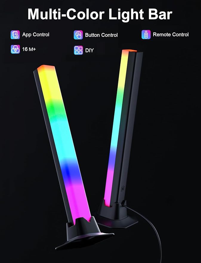 RGB Light Bar, LED Light Bar for Room, APP Remote Control USB Powered Ambient Lighting, Color Changing TV Backlight for Monitor PC Desk Party Room