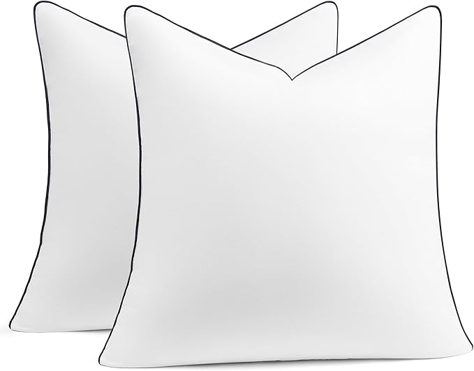 puredown® 26x26 Pillow Inserts Set of 2, Full Fluffy Down Alternative Euro Pillow Inserts, Soft Plush Decorative Throw Pillows for Couch, Sofa, Bed and Home Decor