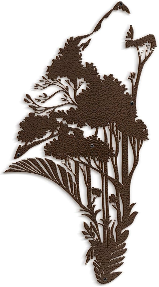SIGNLEADER Metal Wall Art Decor Plant Leaf Minimalist Modern Abstract Wall Sculpture Hangings Home Decoration for Living Room, Bedroom, Bathroom, Kitchen, Outdoor - 18" Bronze