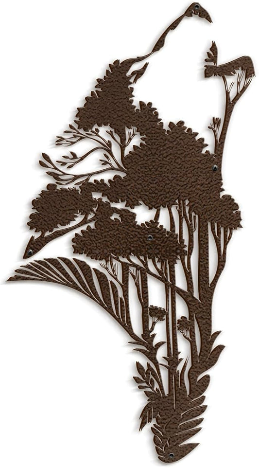 SIGNLEADER Metal Wall Art Decor Plant Leaf Minimalist Modern Abstract Wall Sculpture Hangings Home Decoration for Living Room, Bedroom, Bathroom, Kitchen, Outdoor - 18" Bronze