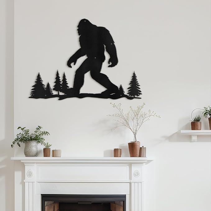 SIGNLEADER Metal Wall Art Decor Orangutan Walking Minimalist Modern Abstract Wall Sculpture Hangings Home Decoration for Living Room, Bedroom, Bathroom, Kitchen, Outdoor - 18" Black