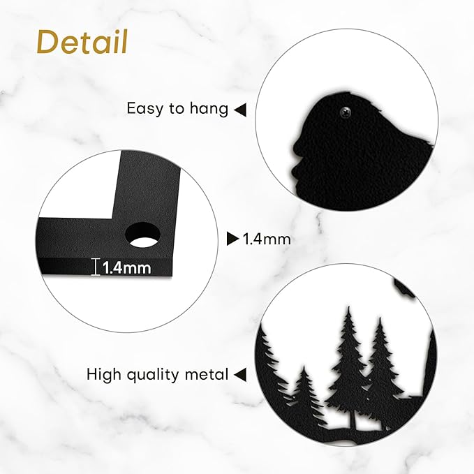 SIGNLEADER Metal Wall Art Decor Orangutan Walking Minimalist Modern Abstract Wall Sculpture Hangings Home Decoration for Living Room, Bedroom, Bathroom, Kitchen, Outdoor - 18" Black