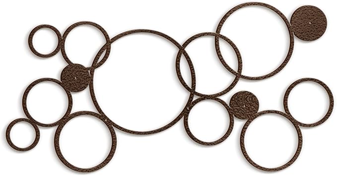 SIGNLEADER Metal Wall Decor Geometric Circles Bubbles Minimalist Modern Luxury Wall Sculpture Hangings 3D Statue Home Decoration for Living Room, Bedroom, Bathroom, Kitchen, Fireplace, Office - 18" Bronze