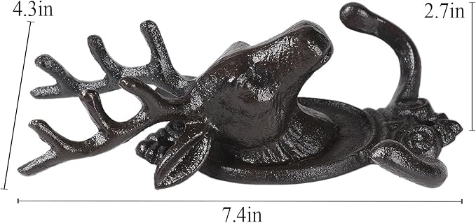 BRASSTAR Cast Iron Deer Head Decoration Double Hooks Wall Coat Hook Hanging for Coats, Bags Hats Towels Keys Rustic Retro Home Decorative Gift TQGJPT584