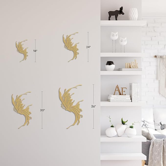 SIGNLEADER Metal Wall Art Decor All Gold Flying Bird Minimalist Modern Abstract Wall Sculpture Hangings Home Decoration for Living Room, Bedroom, Bathroom, Kitchen, Outdoor - 18" Gold