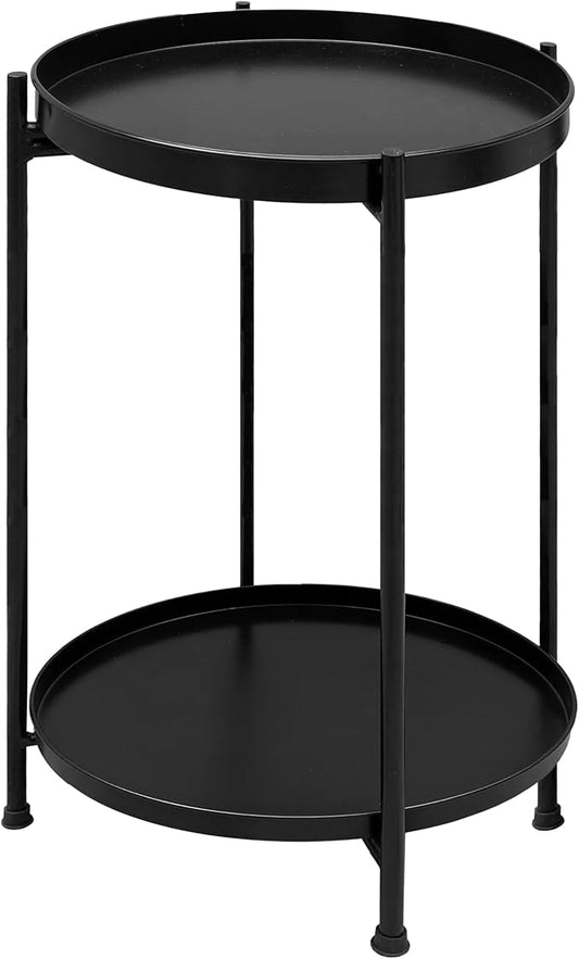 Elegant Iron Side End Table: Durable, Stylish, and Convenient Storage.
