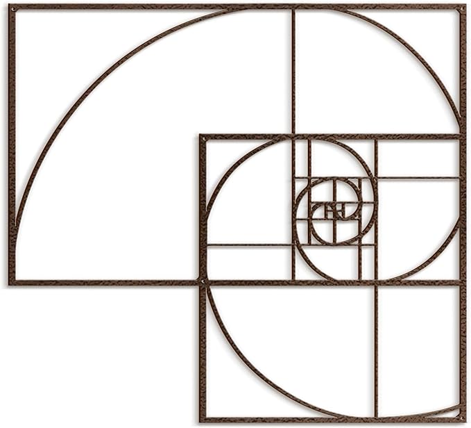 SIGNLEADER Metal Wall Decor Golden Proportion Minimalist Modern Luxury Wall Sculpture Hangings 3D Statue Home Decoration for Living Room, Bedroom, Bathroom, Kitchen, Fireplace, Office - 18" Bronze