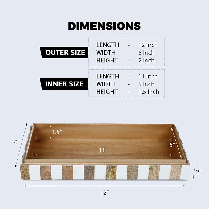 Handicrafts Home Decorative Storage Box 10x4.5 – Remote Control Holder, Jewelry Organizer, Modern Decorative Box with Lid, Boho Chic Home Décor Accent, Vintage Memory Box for Living Room Shelf Décor