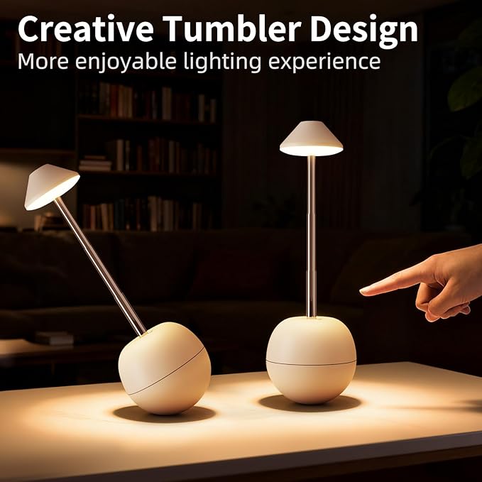 Rechargeable LED Night Light for Bedroom - Bright Bedside Lamp with Remote Control, Desk Lamp & Mood Lighting for Kids Adults (Orange)