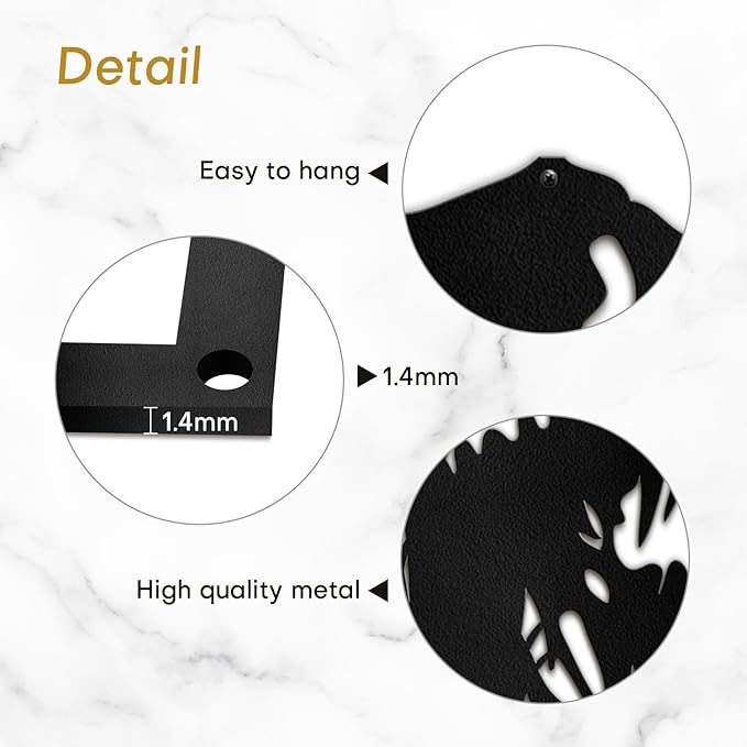 SIGNLEADER Metal Wall Art Decor T-Rex Breaking Out Minimalist Modern Abstract Wall Sculpture Hangings Home Decoration for Living Room, Bedroom, Bathroom, Kitchen, Outdoor - 18" Black