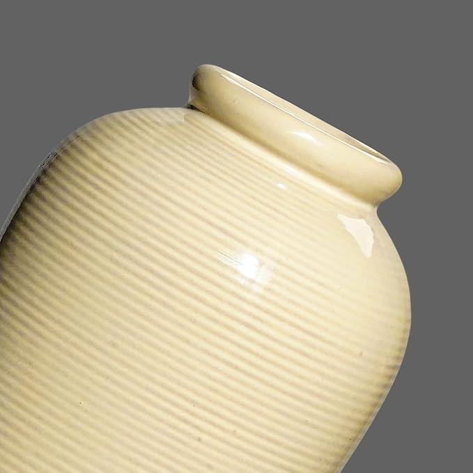 Beige Ceramic Vase for Home Decor - 11 Inch Tall Boho Vases for Flower Modern Textured Vase for Centerpieces, Pampas Grass, Living Room, Kitchen Island Decor, Fireplace, Entryway Decorations