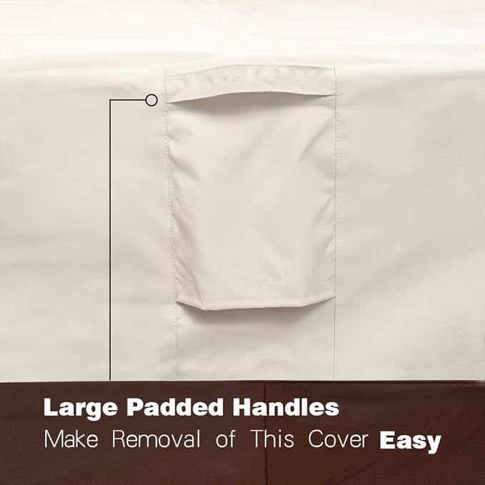 VAILGE Heavy Duty Patio Sofa Cover, 100% Waterproof Outdoor Sofa Cover, Large Lawn Patio Furniture Covers with Air Vent, Large(Standard), Beige & Brown