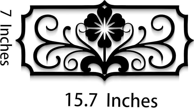 GlinthomeBlack Metal Wall Art for Living Room - Abstract Flower Modern Wall Sculpture Textured Artwork Minimalist Geometric wall Decor for Bedroom Bathroom Living Room Home
