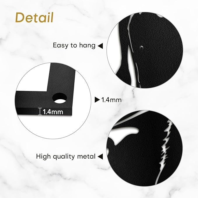 SIGNLEADER Metal Wall Art Decor Standing Bison Silhouette Minimalist Modern Abstract Wall Sculpture Hangings Home Decoration for Living Room, Bedroom, Bathroom, Kitchen, Outdoor - 18" Black