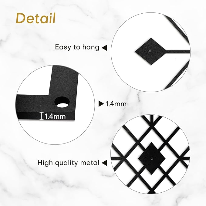 SIGNLEADER Metal Wall Decor Folk Symbol Mystery Minimalist Modern Luxury Wall Sculpture Hangings 3D Statue Home Decoration for Living Room, Bedroom, Bathroom, Kitchen, Fireplace, Office - 24" Black