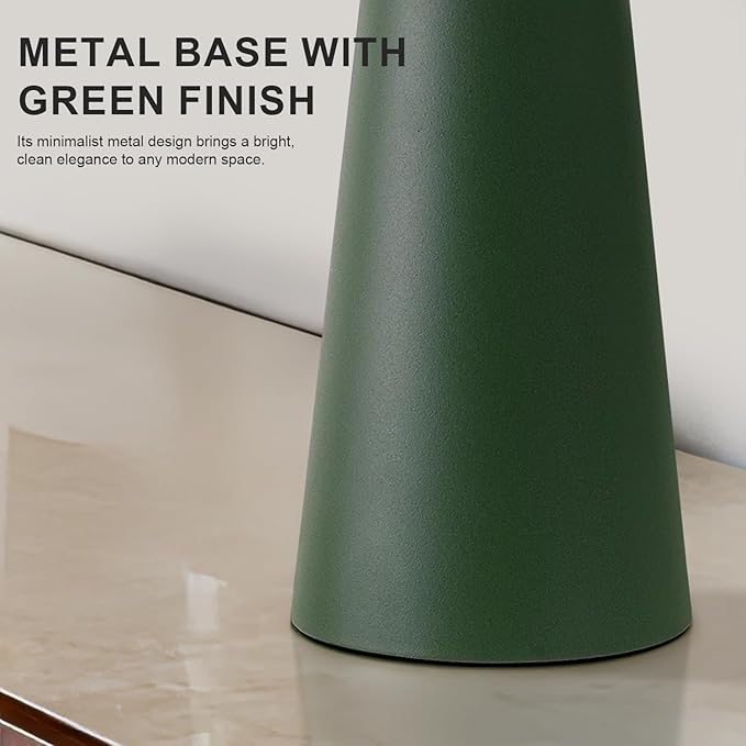 Oneach 25.75" Green Table Lamp Set of 2, Bedside Lamps with USB Ports, Modern Nightstand Lamps Set for Living Room Bedroom House Bedside Home Office Family