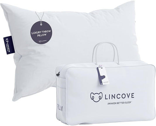 Lincove Euro Throw Pillow Insert Square 12"x20" Pillow – Made in Canada, 100% Cotton Shell, Down Alternative Filling, Vegan-Friendly, Hypoallergenic - Decorative Couch Pillows, 1 Pack