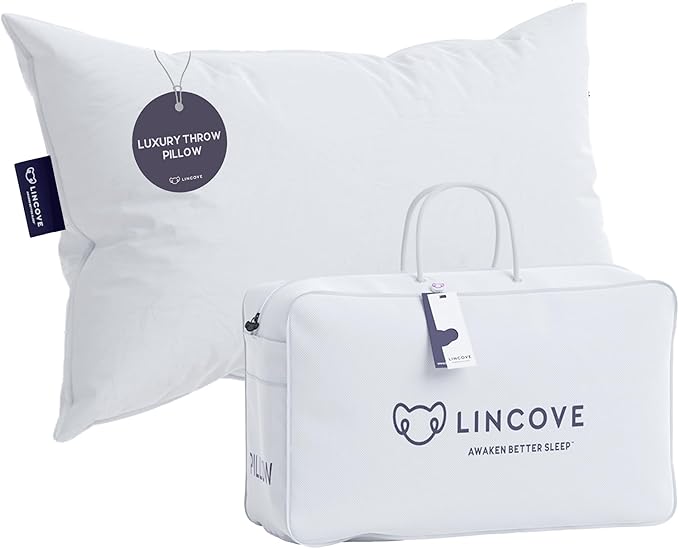 Lincove Euro Throw Pillow Insert Square 14"x22" Pillow – Made in Canada, 100% Cotton Shell, Down Alternative Filling, Vegan-Friendly, Hypoallergenic - Decorative Couch Pillows, 1 Pack