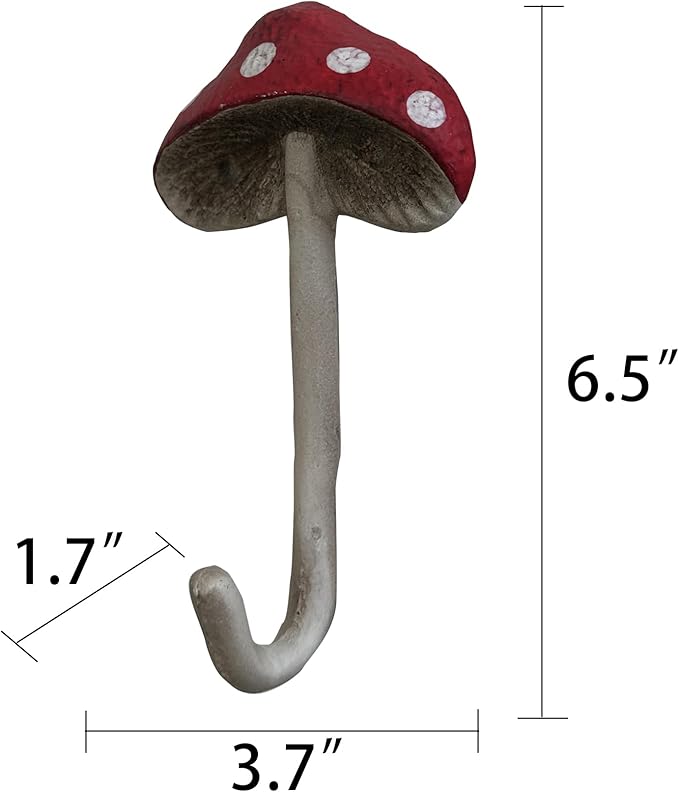 Bohemian Mushroom Wall Hook - Unique Cute Cool Fun Wall Hook Furniture Room Decor for Coat and Towel - Nursery, Kitchen, Bedroom, Bathroom，Coat Hooks (Special-Shaped)
