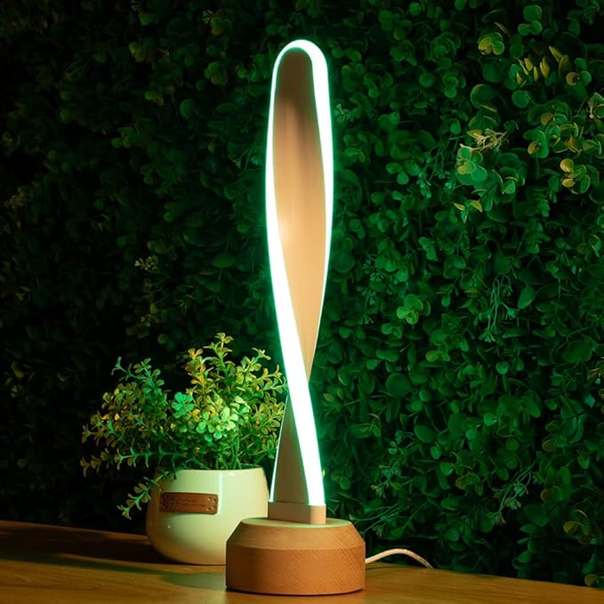 Table Lamp RGB Wood lamp Bedside Lamp 16 Color-Changing Light, Natural Beech Night Light for Living Rooms and Bedrooms Creative Home Decor, Unique House warmging Gift(US-LX-RGB)