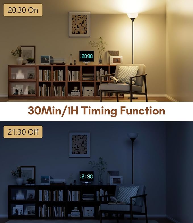 luckystyle Torchiere Floor Lamp,1200LM Dimmable Standing Lamps with Remote and Foot Switch,Custom Color Temperature Super Bright Tall Lamp for Living Room Bedroom Office,Floor Light with 12W LED Bulb