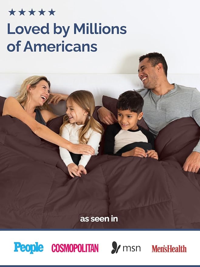Queen Size, Brown & Beige Reversible Alternative Down Comforter - Warm Lightweight - Breathable Hotel Quality Bedding Set - All Season Fluffy Cozy Oversized Cooling Microfiber Duvet Insert Comforter