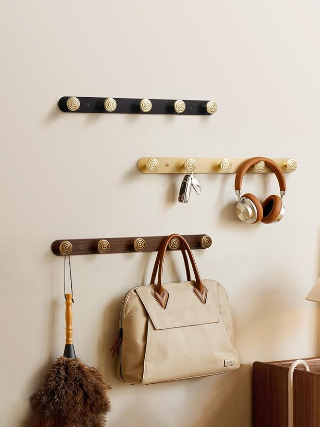 1 Pack Coat Rack Wall Mounted Gold Brass Towel Hooks for Bathrooms Wall Hooks for Hanging Coat Robe Hooks Kitchen Decorative Heavy Duty Zinc Alloy