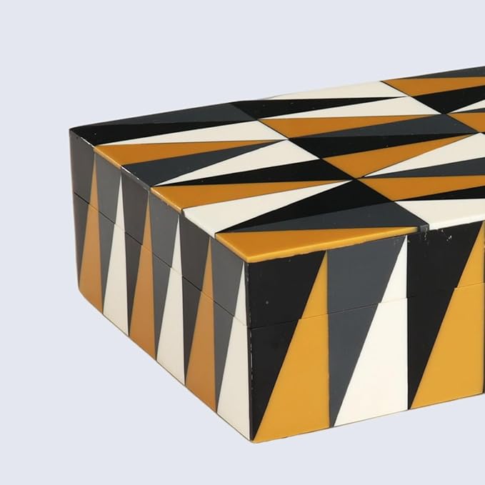 Handicrafts Home Decorative Keepsake Box 8x5 – Small Organizer Box with Lid, Boho Decorative Storage, Retro Memory Box, Unique Coffee Table Décor, Jewelry or Trinket Box, Modern Shelf Decorative Box