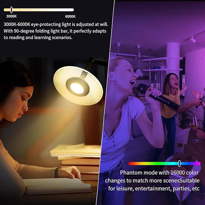 Smart Floor Lamp, 70in RGB Living Room Floor Lamp with App & Remote Control, 180° Adjustable Head, Stepless Dimming & Color Changing for Bedroom, Office