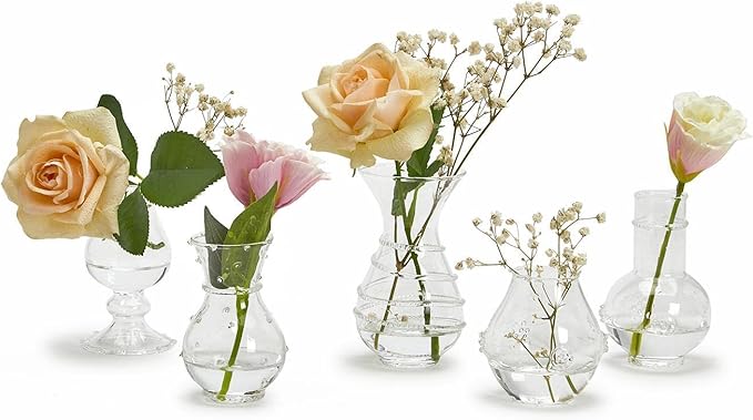 Two's Company Two's Company Verre Set of 5 Bud Vase - Hand-Blown Glass