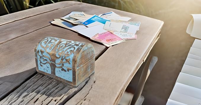 Great Birthday Gift Ideas Handmade Decorative Wooden Jewelry Box With Tree of Life Carvings Jewelry Organizer Keepsake Box Treasure Chest Trinket Holder Watch Box Storage Lock Box (Blue Wash Finish)
