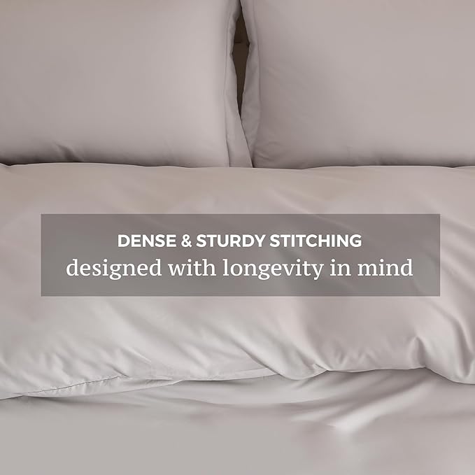 JSD Light Grey Duvet Cover Set Twin Size, 2 Piece Microfiber Kids Duvet Cover with Pillow Sham, Zipper Closure, Comforter Not Included