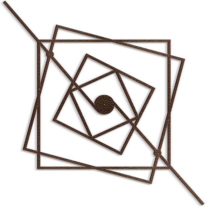 SIGNLEADER Metal Wall Decor Geometric Abstract Minimalist Modern Luxury Wall Sculpture Hangings 3D Statue Home Decoration for Living Room, Bedroom, Bathroom, Kitchen, Fireplace, Office - 18" Bronze