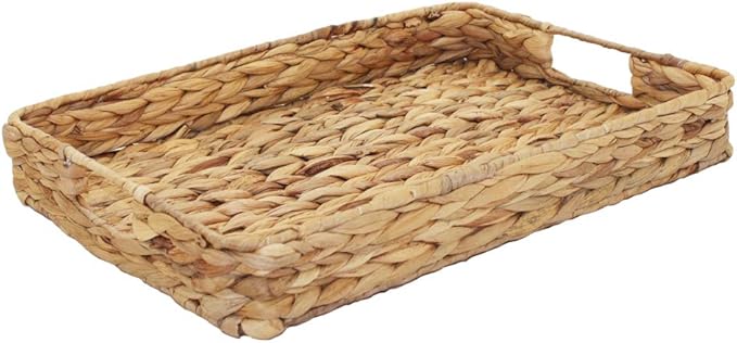 HODAKJUE Grass Weaving Tray, Grass Storage Bins for Fruit or Tea,Arts and Crafts. (Tray-A-M)