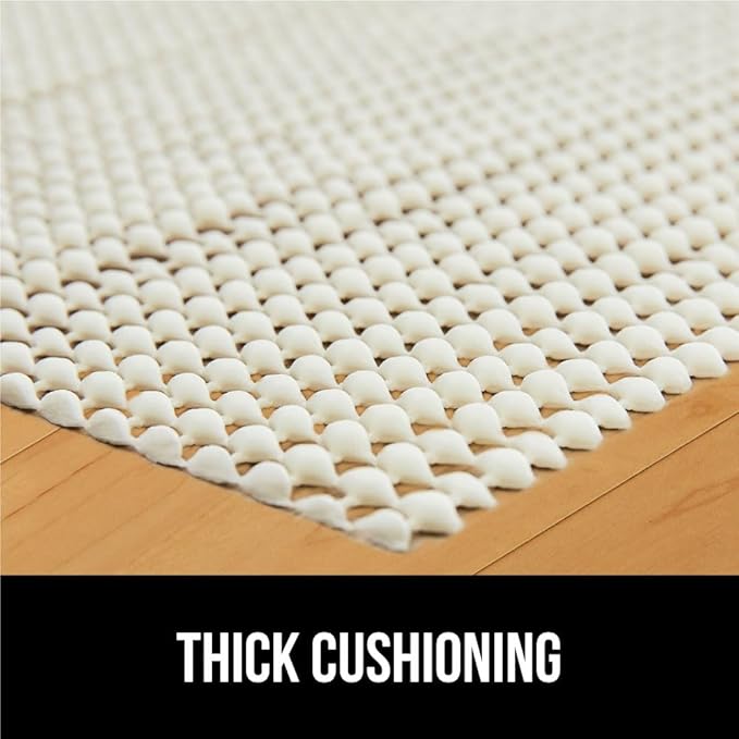 GORILLA GRIP Strong Rug Pad Gripper, 6 FT Round US Designed, Grips Help Keep Area Rugs Safe and in Place, Slip and Skid Resistant Pads for Hard Floors, Under Carpet Mat Cushion and Hardwood Protection