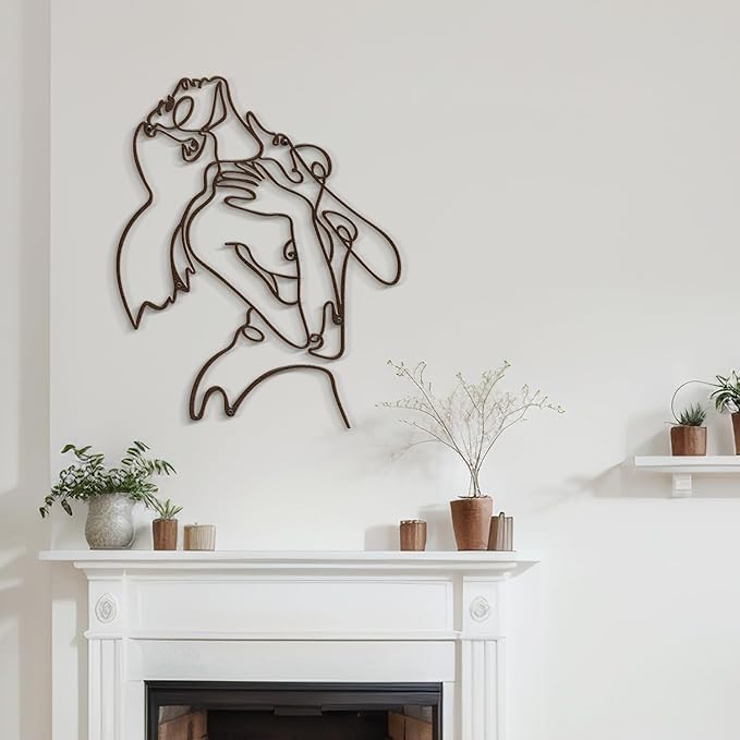 SIGNLEADER Metal Wall Art Decor Woman's Body Shape Modern Abstract Wall Sculpture Hangings Home Decoration for Living Room, Bedroom, Bathroom, Kitchen, Outdoor - 18" Bronze
