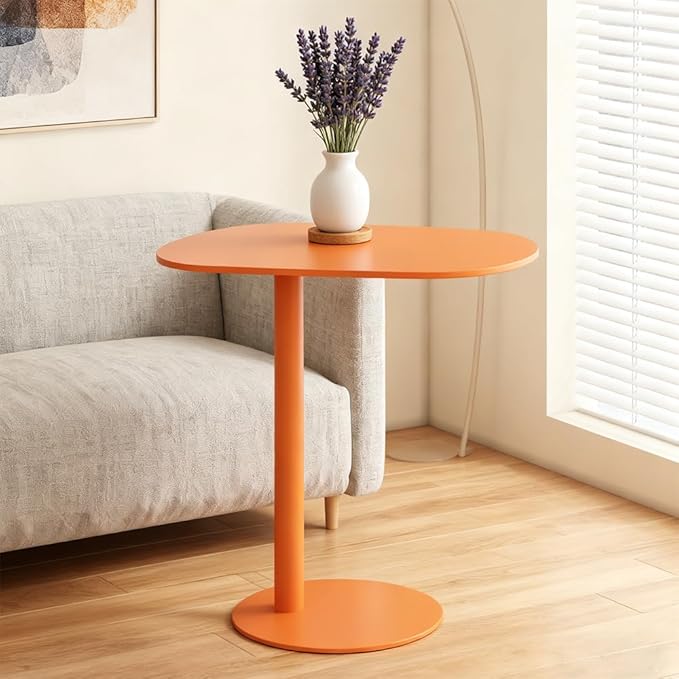 C Shaped Side Table End Coffee Tables, Aesthetics Minimalist Accent Tables, Multifunction Oval Metal Side Tables for Living Room Bedroom Sofa Balcony Couch Patio Yard Garden Indoor & Outdoor