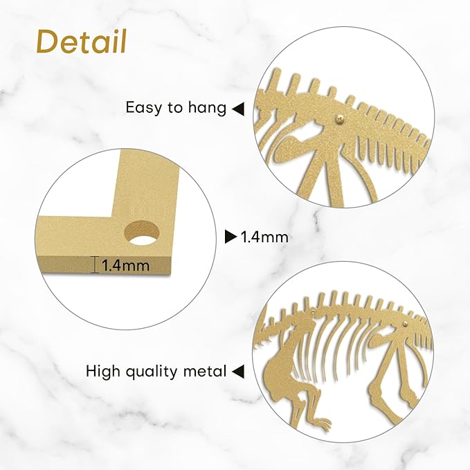 SIGNLEADER Metal Wall Art Decor Triceratops Minimalist Modern Abstract Wall Sculpture Hangings Home Decoration for Living Room, Bedroom, Bathroom, Kitchen, Outdoor - 18" Gold