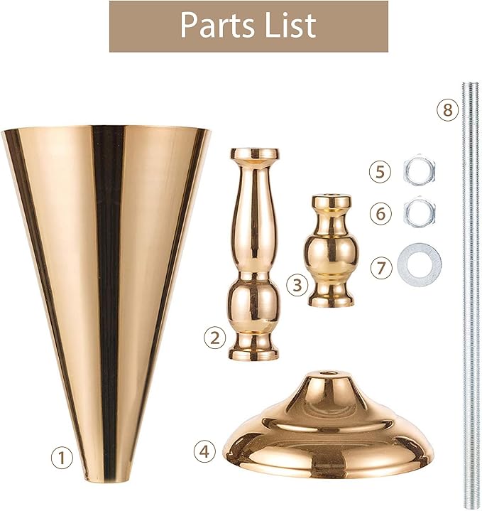 Sziqiqi Trumpet Floral Centerpiece Riser Stand for Wedding Reception Centerpieces Party Event Anniversary Birthday Decoration Flower Arrangement Pack of 2, Rose Gold 16.5in