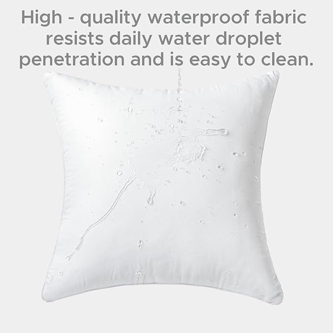 22x22 Outdoor Pillow Inserts Set of 2 Waterproof Hypoallergenic Oversized Throw Cushion Fillers – Square Polyester White Decorative Pillows for Couch Bed Sofa Patio Furniture – Soft & Firm Support