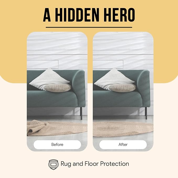 Non Slip Rug Pad 5x7 Feet, 4/25" Thick Felt Cushioned Rubber Rug Gripper Pad for Hardwood, Laminate, Stone, Tile, Wood, Vinyl Floors & Carpet, Anti Skid Under Area Rug Pads