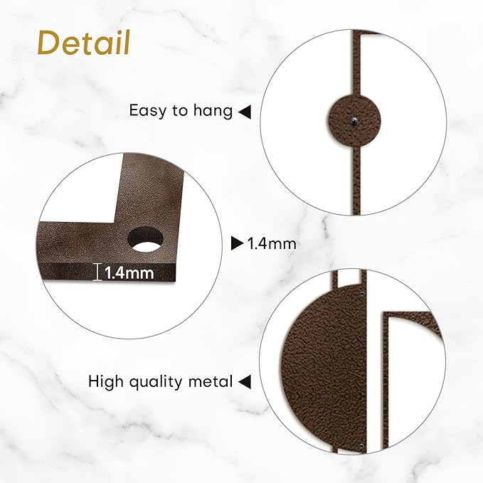 SIGNLEADER Metal Wall Decor Overlapping Rectangles Minimalist Modern Luxury Wall Sculpture Hangings 3D Statue Home Decoration for Living Room, Bedroom, Bathroom, Kitchen, Fireplace, Office - 24" Bronze
