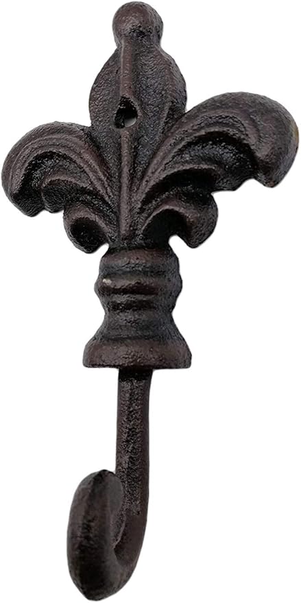 Comfy Hour Antique and Vintage Collection Cast Iron FDL Decorative Single Key Coat Hook Wall Hanger, Color Black