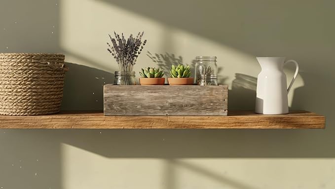 Rustic Revival | Decorative Barnwood Box – Authentic Rustic Weathered Wood Box for Table Decoration, Weddings, Parties & Farmhouse Home Decor – Real Wood Centerpiece Holder