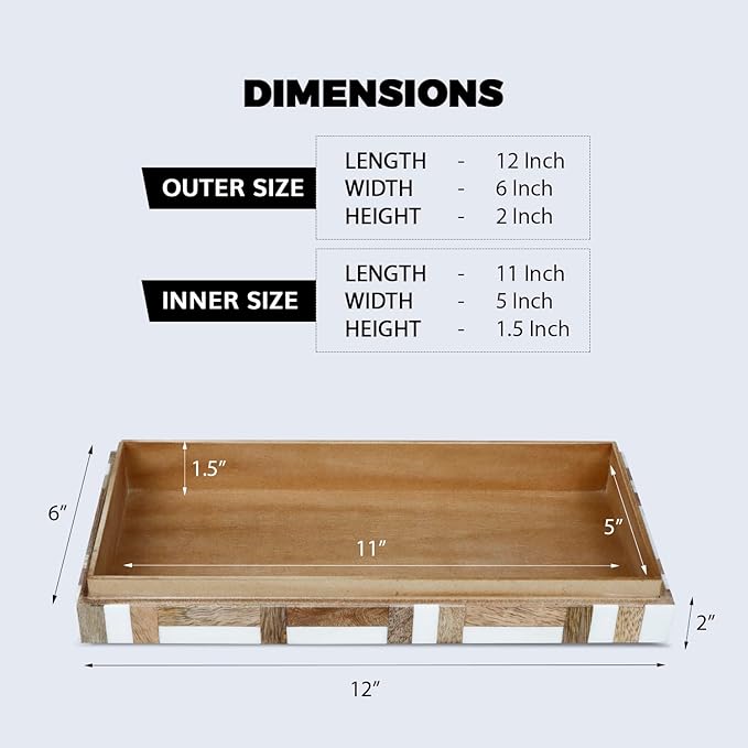 Handicrafts Home Decorative Remote Holder Box 10x2.5 – Slim Organizer Box with Lid for TV Remotes, Coffee Table Décor, Modern Shelf Box, Boho Home Décor Accent, Black and White Decorative Storage Box