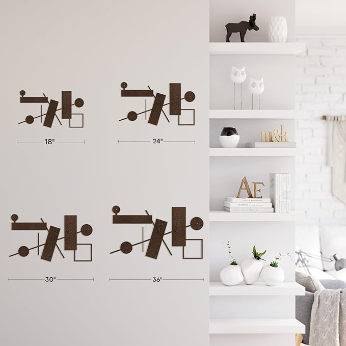 SIGNLEADER Metal Wall Decor Rectangles Abstract Picasso Minimalist Modern Luxury Wall Sculpture Hangings 3D Statue Home Decoration for Living Room, Bedroom, Bathroom, Kitchen, Fireplace, Office - 24" Bronze