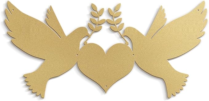 SIGNLEADER Metal Wall Art Decor Dove of Peace and Love Minimalist Modern Abstract Wall Sculpture Hangings Home Decoration for Living Room, Bedroom, Bathroom, Kitchen, Outdoor - 18" Gold